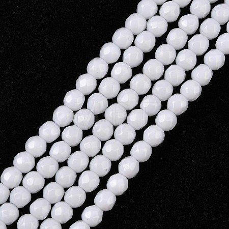 Synthetic White Agate Beads Strands G-D419-4mm-01-1