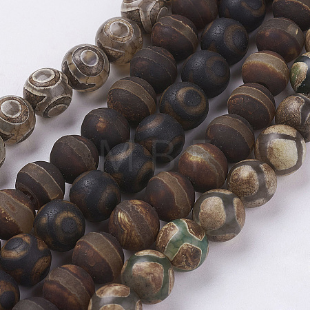Tibetan Style dZi Beads G-G039-10mm-M-1