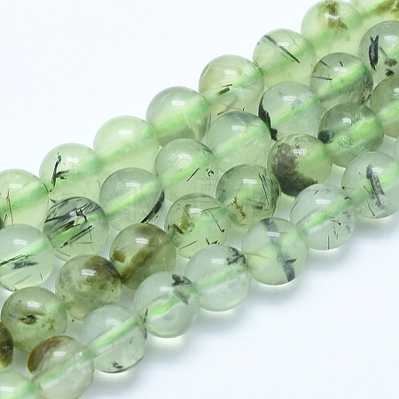 Natural Prehnite Beads Strands G-E483-07B-8mm-1
