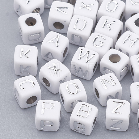 Plated Acrylic Beads SACR-N002-06B-1