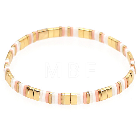 Bohemian Glass Seed Beaded Stretch Bracelets JM4508-39-1
