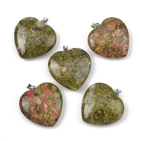 Natural Unakite Pendants GG-K002-12A-13-1