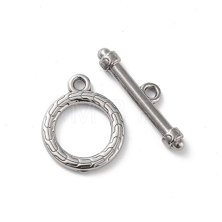 Non-Tarnish 304 Stainless Steel Ring Toggle Clasps X-STAS-A092-09E-P-1