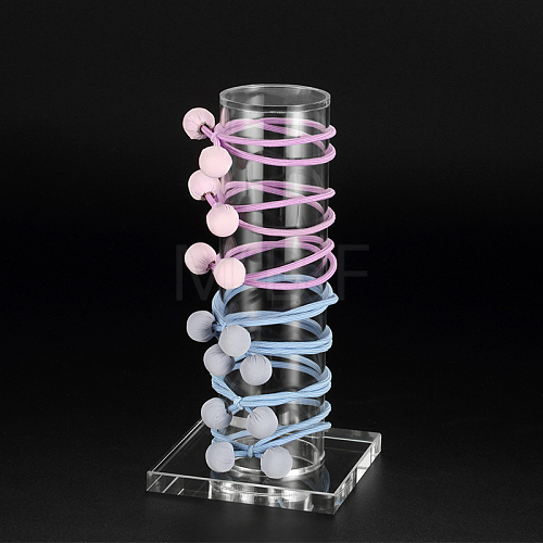 Transparent Acrylic Hair Ring Display Stands OHAR-PW0001-135A-1