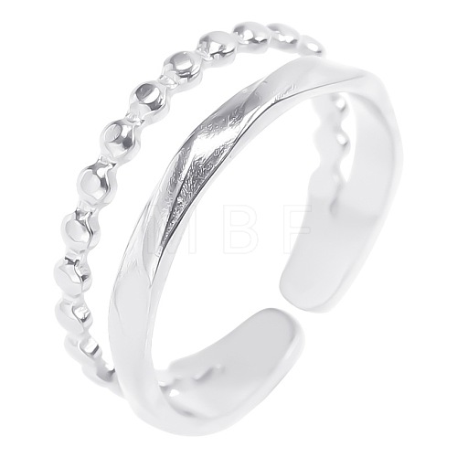 Titanium Steel Open Cuff Ring for Women Men VB8362-1-1