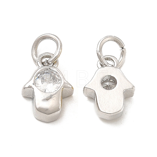 Brass Micro Pave Cubic Zirconia Charms KK-E068-VB233-1