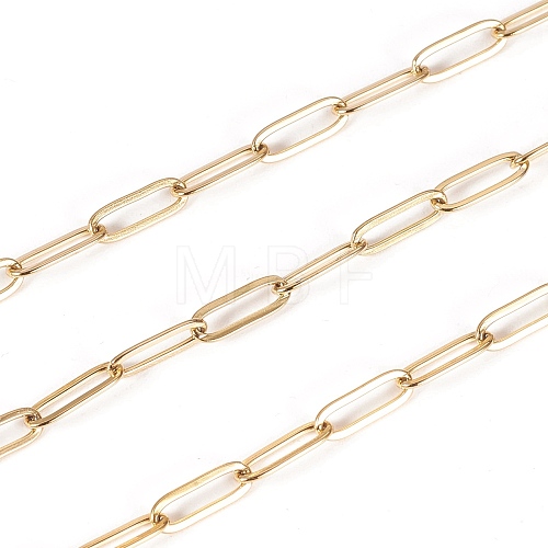3.28 Feet Ion Plating(IP) 304 Stainless Steel Paperclip Chains X-STAS-K209-07G-1