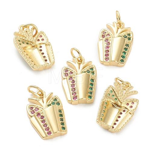 Brass Micro Pave Cubic Zirconia Pendants ZIRC-J038-01B-1