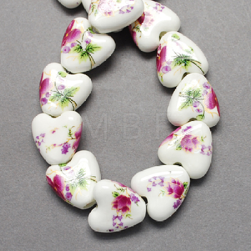 Handmade Printed Porcelain Beads PORC-Q152-11-1