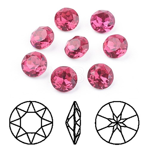 Pointed Back & Back Plated K9 Glass Rhinestone Cabochons RGLA-J012-8mm-502-1