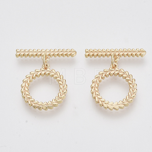 Brass Toggle Clasps X-KK-N216-43-1