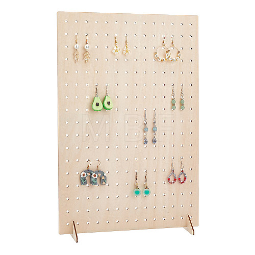 Wood Slant Back Earring Display Stands EDIS-WH0016-049-1