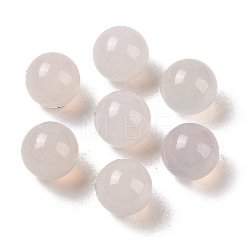 Natural White Agate No Hole Sphere Beads G-K353-04B-18-1