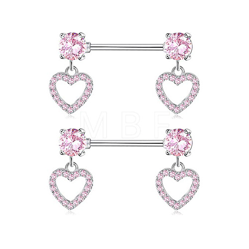 304 Stainless Steel Rhinestone Nipple Rings WG0E32C-04-1