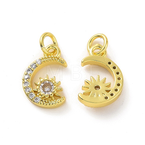 Brass Micro Pave Cubic Zirconia Charms KK-E068-VF051-1