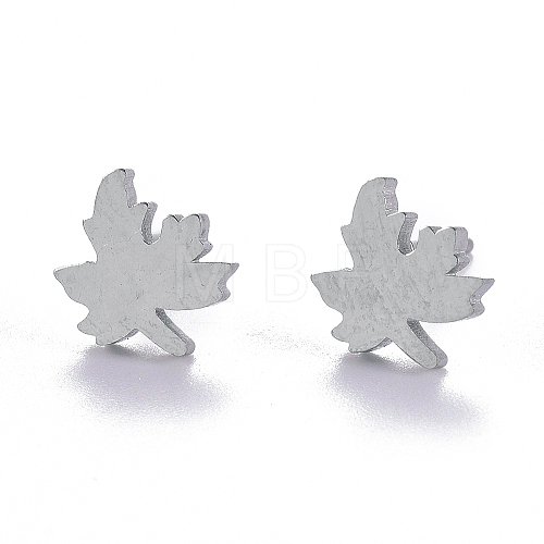 Autumn Theme Unisex 304 Stainless Steel Stud Earrings X-EJEW-E254-10P-1