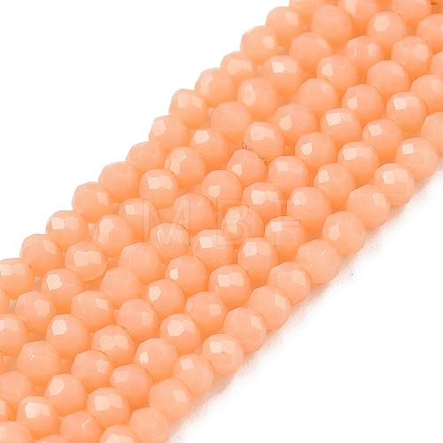 Opaque Solid Color Glass Beads Strands EGLA-T021-02J-1