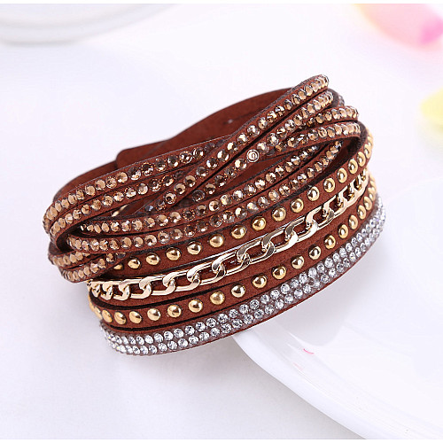 6-row Velvet Multi-strand Bracelets for Women WG11742-06-1