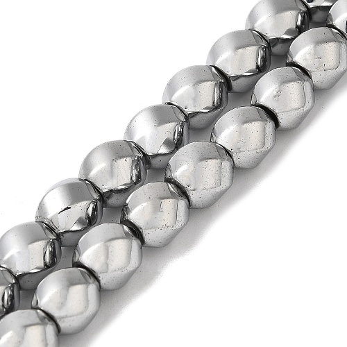 Electroplated Non-Magnetic Synthetic Hematite Beads Strands G-P518-05C-01-1