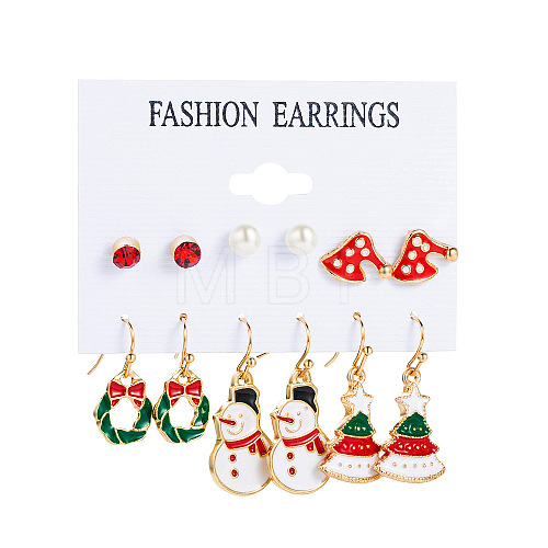 6 Pairs Alloy Enamel Earring Sets WG06580-08-1