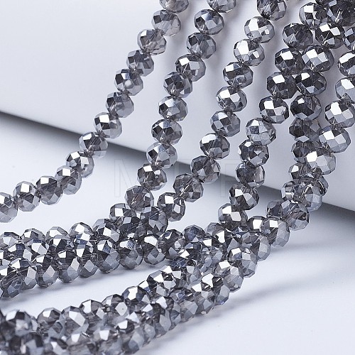 Electroplate Transparent Glass Beads Strands EGLA-A034-T2mm-Y01-1