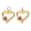 Valentine's Day Brass Micro Pave Orange Cubic Zirconia Pendants CU-E003-17G-C-1