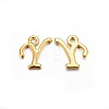 Golden Plated Alloy Letter Pendants PALLOY-J718-01G-Y-1
