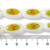 Printing Glass Oval Beads for Necklaces Bracelets Making GLAA-B020-01A-03-5