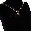 Golden Brass Micro Pave Cubic Zirconia Initial Pendants Necklaces NJEW-S069-JN002-V-2