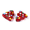 Christmas Theme Handmade Lampwork Bumpy Beads X-LAMP-G142-06A-2