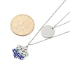 304 Stainless Steel Double Layered Necklaces NJEW-P320-14G-01-5