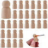 10Pcs Unfinished Wood Puppet WOOD-GF0002-42A-1