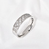 304 Stainless Steel with Clear Cubic Zirconia Finger Rings FS-WG2FC1C-12-1