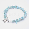 Natural Larimar Beaded Bracelets BJEW-JB02681-01-8