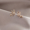 Alloy Crystal Rhinestone Deer Stud Earrings FS-WG0671C-01-1