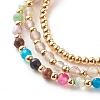 Natural Agate Round Beads Stretch Bracelets BJEW-JB07294-01-3