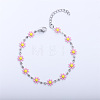 Daisy Alloy Enamel Link Chain Bracelets for Women FS-WGBA8A6-04-1