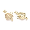 Valentine's Day Brass Micro Pave Clear Cubic Zirconia Pendants KK-Q072-10G-2