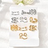 5Pcs 304 Stainless Steel Open Cuff Rings for Women RJEW-K313-04G-1