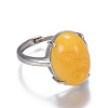 Adjustable Natural Agate Finger Rings RJEW-F094-04A-2