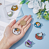 6Pcs 6 Style Cat with Cup Enamel Pin JEWB-HY0001-25-3