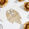 Iron with Rhinestone Tassel Rivet Epaulettes AJEW-WH0481-527B-4