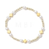 Round & Cross Shell Pearl & Non-magnetic Synthetic Hematite Beads Stretch Bracelets for Women BJEW-JB13100-2