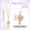 Cloth Flower & Plastic Pearl & Cotton Cord Curtain Tiebacks AJEW-TAC0038-38B-3
