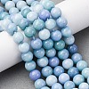 Ombre Effect Dyed Glass Beads Strands X-GLAA-T031-01O-02-2