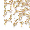 Brass Micro Pave Cubic Zirconia Links connectors KK-S354-120-NF-1