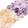 Natural Rose Quartz & Amethyst & Citrine(Heated) & Prehnite Beads Strands G-N371-01A-01-3