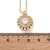 Brass Clear Cubic Zirconia Rotatable Sunflower Pendant Necklaces for Women NJEW-C067-05G-5