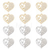 16Pcs 2 Colors Rack Plating Alloy Micro Pave Rhinestone Pendants FIND-TA0010-15-2