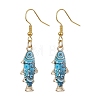 Light Gold Alloy Enamel Dangle Earrings EJEW-JE05607-02-1